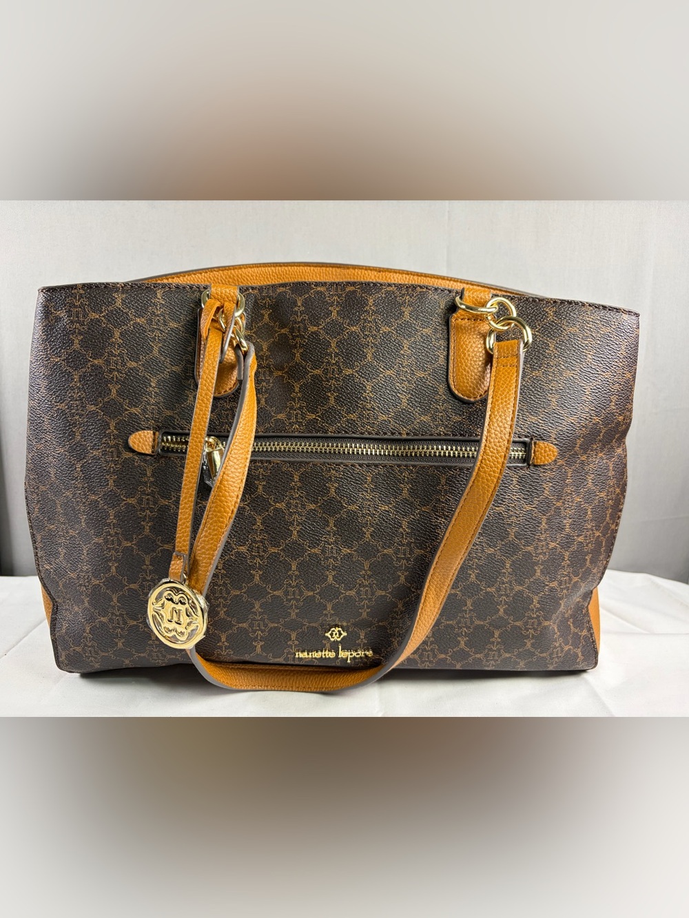 Nanette Lepore Brown & Tan Signature Shoulder Tote